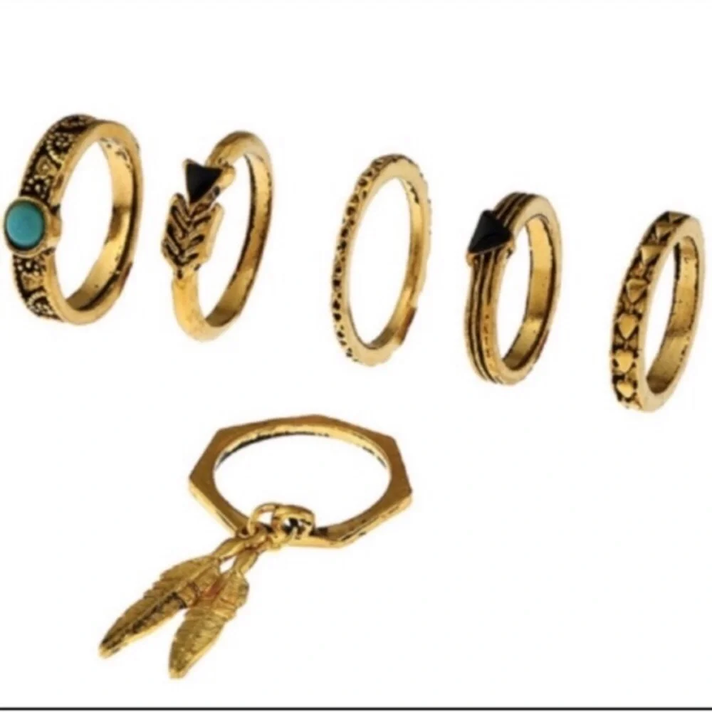 Set of 6 Boho Rings